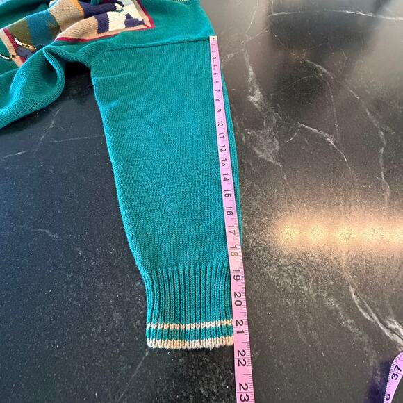 Vintage Par Four Golf Novelty Sweater Medium Ramie Knit 90s - Picture 9 of 11